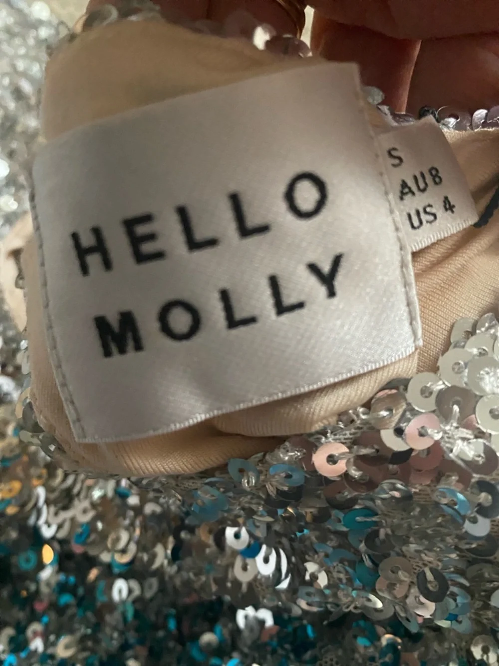 Hello Molly size 4 NWT blue and silver sequin dress - Picture 8 of 9